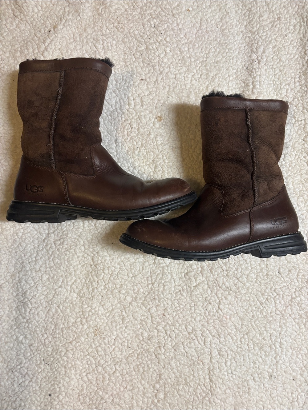 UGG Australia Brookfield 5381 Womens Brown Leather Sheepskin Winter Boots